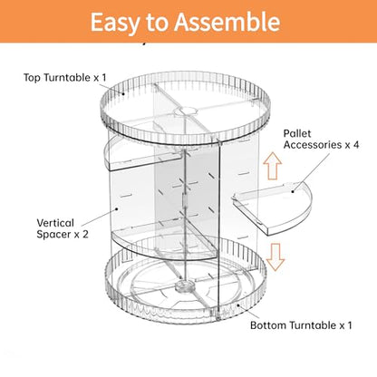 Clear Rotating Makeup Organizer,8 Adjustable Layers Vanity Organizer Skincare Storage,Cosmetic Display Case 360° Stabilizly Spinning Multi-Function Storage for Bathroom and Bedroom Countertop - size: Tall | 8 Tier