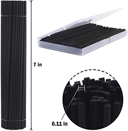 100PCS Reed Diffuser,7 Inch Aromatherapy Diffuser Black Fiber Sticks-Black Reed Diffuser Sticks for Home Office Spa and Bedroom - color: Black