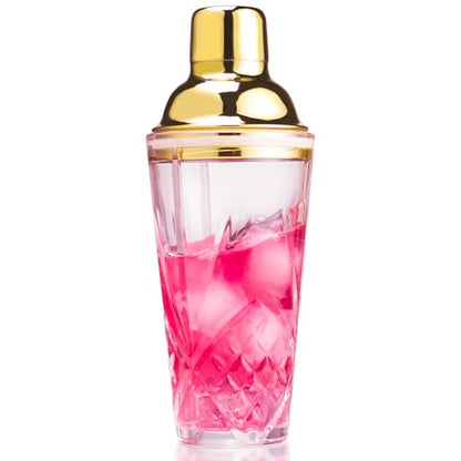 Cocktail Shaker, 14.5 Oz Glass Drink Shakers Cocktail for Bars, Whiskey, Cocktails, Gold - color: Gold