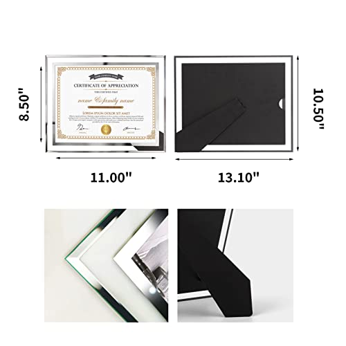 Hoikwo 8.5 by 11 Picture Frames, 4 Pack 8.5x11 Glass Picture Frames – For Small Business Licenses, School Certificates, Family Awards & Office Diplomas, Tabletop Display Only – Vertical or Horizontal - size: 8.5x11-4 Frames