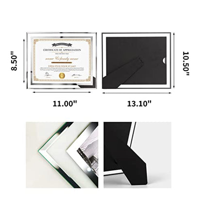 Hoikwo 8.5 by 11 Picture Frames, 4 Pack 8.5x11 Glass Picture Frames – For Small Business Licenses, School Certificates, Family Awards & Office Diplomas, Tabletop Display Only – Vertical or Horizontal - size: 8.5x11-4 Frames