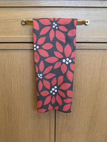Kitchen Towels, Dish Towels for Kitchen, 3 Pc Kitchen Towel Set | Microfiber Waffle Towels, 16 x 26 inches, with Hanging Loops, Reusable Tea Towels, Cute Kitchen Towels - 3 Pack - color: Christmas