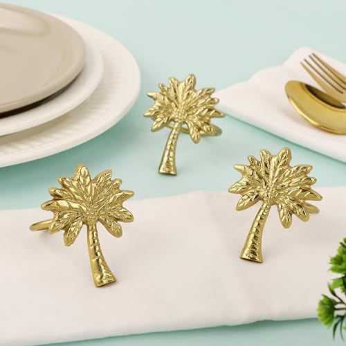 Napkin Ring Set of 12, Fall Thanksgiving Christmas Napkin Rings, Festival Metal Napkin Rings Holders, Napkin Ring Bulk for Wedding, Party, Elegant Table Settings Gift Ideas (Gold) - ALPHA Living HOME - color: Old Gold, size: 12- Pack