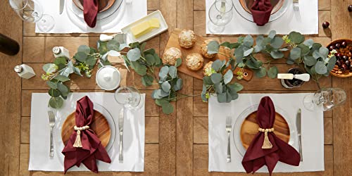 DII Basic Everyday Ribbed Tabletop 100% Cotton, Placemat Set, 13x19, White, 6 Piece - color: White, size: 13x19"