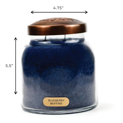 A Cheerful Giver — Blueberry Muffins - 34oz Papa Scented Candle Jar with Lid - Keepers of the Light - 155 Hours of Burn Time, Gift for Women, Blue - size: 34 oz