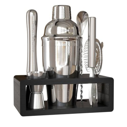 Highball & Chaser Cocktail Shaker Set: Bartender Kit for Home Bar Mixology Cocktail Bar Set Plus E-Book with 30 Recipes (Silver) - color: Silver
