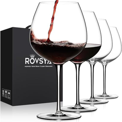 OJA Wine Glasses Set, Crystal Red Hand Blown Wine Glass, Set of 4,23.5 oz | Large, Burgundy, Ultra-thin, Light for Wine Tasting, Perfect Gifts, Valentine's Day, Anniversary, Birthday - style: Set of 4-23.5oz