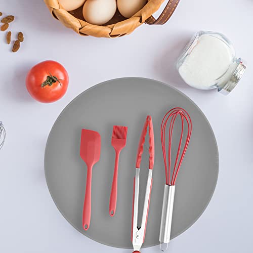 KooMall 12 10 8 Inch Multi-use Microwave Mat, Trivet, Pot Holders, Drying, Baking, Place Mat, Utensils Rest, Silicone Cover Pad for Hot Pot Pans Bowls Plates Dishes Kitchen Counter,Heat Resistant,Gray - color: 12+10+8 Gray