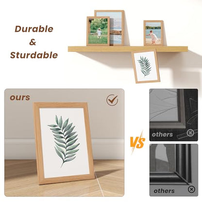 Heimlove Oak Wood Grain Collage Picture Frames Set of 12,Two 8x10,Two 6x8,Four 5x7,Four 4x6 Photo Frames,Gallery Wall Frame Set for Wall Mount or Tabletop Display - color: OAK WOOD GRAIN