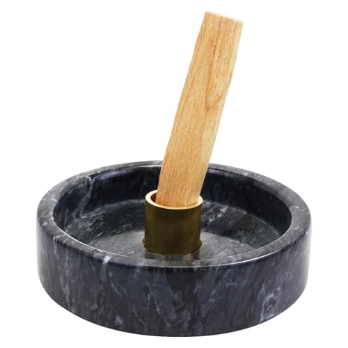 Handmade Natural Marble Incense Holder for Sticks and Cones-with 9 Holes,Multi-Functional Incense Burner Holder for Incense Sticks and Cones,Perfect Home Decor(Black Marble, 4.7inch - color: Black, size: Small