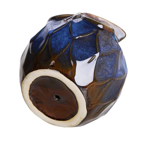 GeLive Blue Owl Ceramic Succulent Planter with Drainage Hole Animal Plant Pot Tabletop Decoration Vase Window Box Indoor Outdoor Decor (Blue) - size: 5.1" Blue