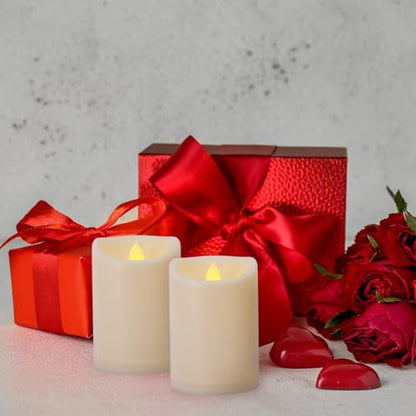 Battery Operated Flickering Flameless Candles with Remote and Timers, 1000 Hours Waterproof Outdoor Indoor LED Pillar Flameless Candles,Ivory Plastic, D3 X H4, Set of 6 - color: 6 Pack-D3"x H4"