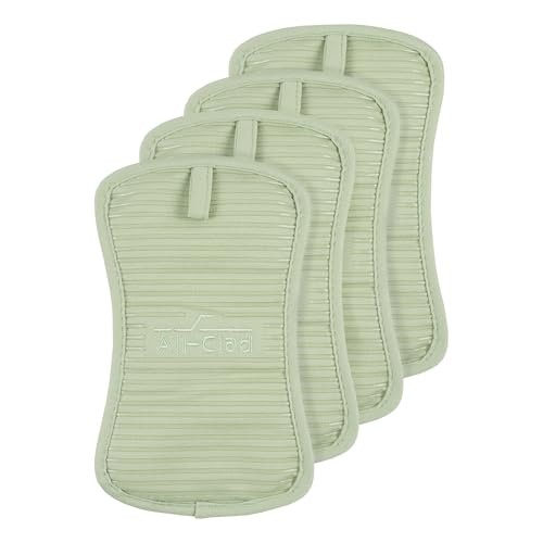 All-Clad Premium Pot Holder & Hot Pad: Heat Resistant to 500 Degrees - 100% Cotton, 10"x6.25" Hot Pad for Kitchen and Barbeque, 4-Pack, Fennel - color: Fennel, size: 4 Pack