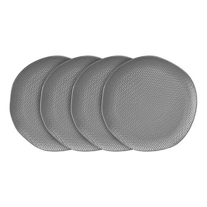 Stone Lain Abigael Weave Stoneware Dish Set, 4 Dinner Plates, Gray - color: Abigael - Gray, size: 4 Dinner Plates
