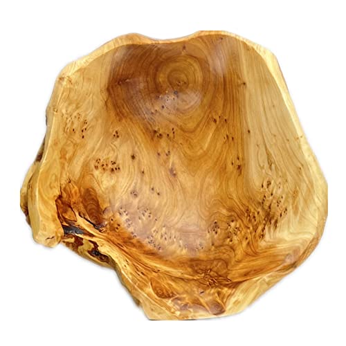 Wooden Bowl for Decor, Natural Shape Solid Wood Carved Fruit Bowl, Decorative Wooden Bowl for Table Centerpiece Office Home Decor, Multipurpose Candy Keys Serving Bowls (Small 8"-10") - size: Small 8"-10"