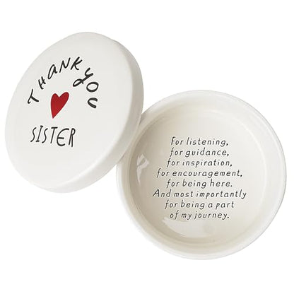Inspirational Gift for Sister Keepsake Box, Sis Trinket Dish Ring Dish, Thank You Sisters Gift, Christmas Women Birthday Sis, Birthday Gifts for Sister, Sisters Christmas Appreciation Sister Gifts - color: THANK YOU SISTER