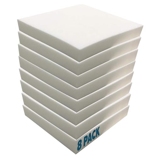 Foamma High Density Upholstery Foam, 2" x 24" x 24" 8-Pack - Couch Cushion Foam Replacement Pad, High Density Pad for Seats, Pillows, Chairs, and Craft Projects - color: High Density, size: 2" x 24" x 24", style: 8 Pack