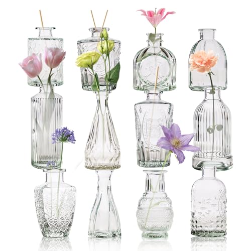 108 Pcs Bud Vase Set, Vases for Centerpieces, Cute Glass Bud Vases in Bulk, Small Vases for Flowers, Clear Vase Set for Wedding Decorations, Home Table Flower Décor - color: Clear, size: 108 Pcs