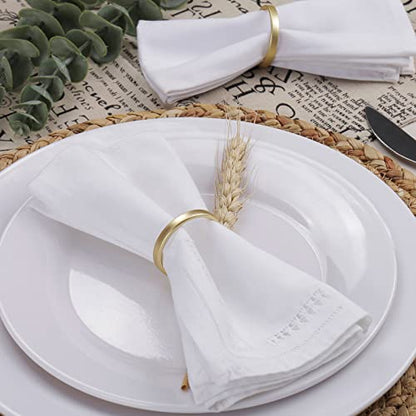 wonlex Cuff Brushed Gold Napkin Rings Set of 4, Circle Napkin Buckles Holder for Wedding Reception, Modernist Napkin Ring Holders for Tables, Metallic Serviette Buckles Decor - size: Set of 4