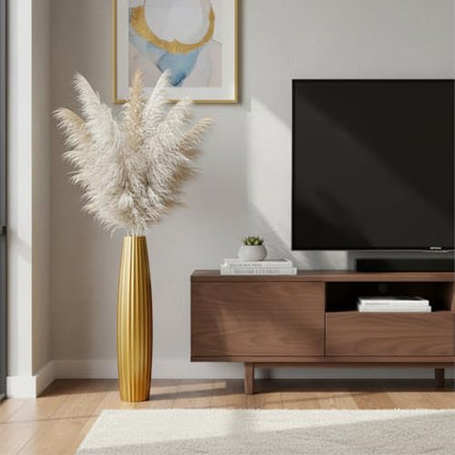 Floor Vases, Tall Floor Vase 23.6 inch (60CM, 1.96FT) Tall Vases, Sturdy Gold Vase for Living Room Decor, Resin Gold