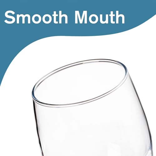 Bekith 12 Pack Goblet Party Glasses, 13-Ounce Classic Beverage Glass Juice Glasses, Clear
