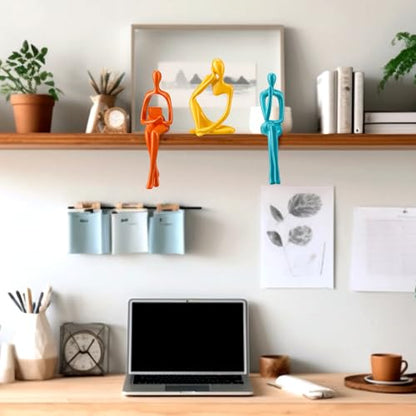 AceOrbit 3 Pcs Mid Century Modern Decor Thinker Statues Bookshelf Decor Thinker Sculptures Abstract Art Ornament Modern Aesthetic Figurine for Home Bedroom Office Shelf Table Desk Bookshelf Decoration - style: Thinker
