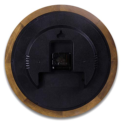 Kesin Wall Clock Wood 14 Inch Silent Wall Clocks Large Decorative | Battery Operated Non Ticking Analog Retro Clock for Living Room, Kitchen, Bedroom