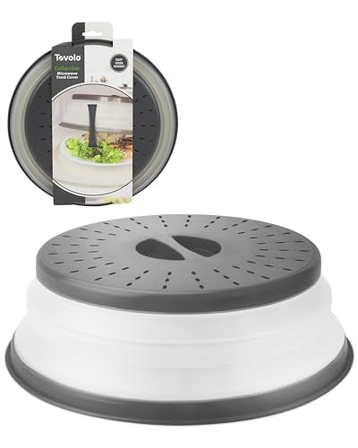 Tovolo Collapsible Microwave Splatter Cover, Charcoal Gray, Medium 10.5" in - color: Charcoal, size: Medium (10 inch)