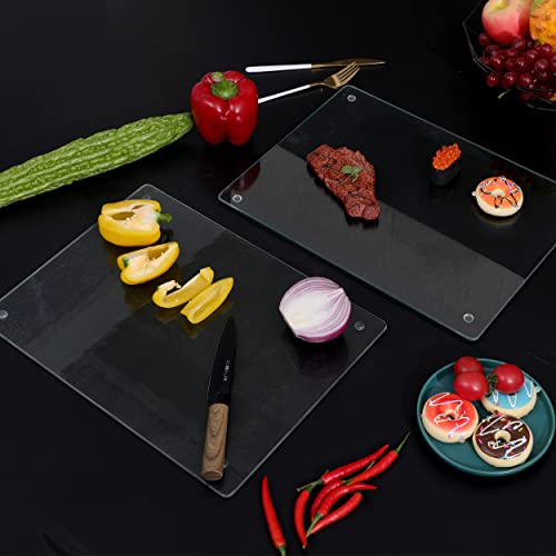 Murrey Home Glass Cutting Board for Kitchen Counter, Tempered Glass Chopping Boards Dishwasher Safe, Small Clear Countertop Tray, Scratch Resistant, Heat Resistant, Non Toxic, Clear, 20"x16" - color: Smooth Clear, size: 19.7"L x 15.7"W