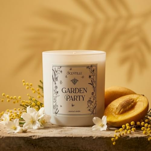 Garden Party Scented Candle | Fruity Floral, Mango, Mimosa, Jasmine | Vegan Soy Coconut Wax | 9 oz | Luxury Candle, Home Decor, Bridal Shower, Gift for Women | Made in USA | 50 Hour Burn