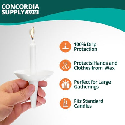 Plastic Candle Holder Drip Protector (Pack of 250) | Reusable Plastic Holders, Wax Catcher, Candlesticks, Candlelight Service Vigil, Memorial, Congregational, Baptism, Christmas - size: Pack of 250
