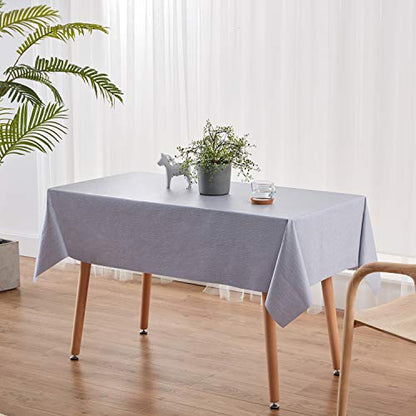 NLMUVW Square Vinyl Tablecloth 48 Inch, 100% Waterproof Oil Proof Grey PVC Table Cloth Wipe Clean Table Cover for Kitchen Dining Picnic - color: Grey, size: 48" x 48" (Square)