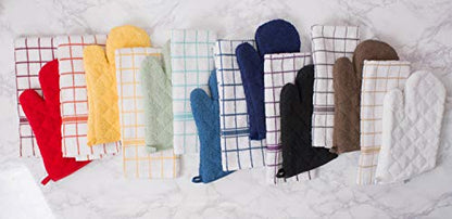 DII Basic Terry Collection 100% Cotton Quilted, Oven Mitt, Aqua, 2 Piece - color: Aqua, size: Oven Mitt