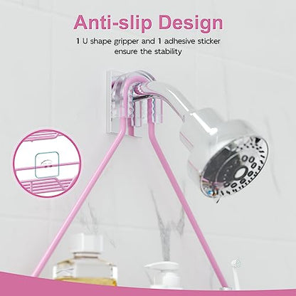 TreeLen Pink Shower Caddy Over Shower Head, Pink Bathroom Accessories, Gift for Girlfriend, Wife, Little Girl - color: Pink