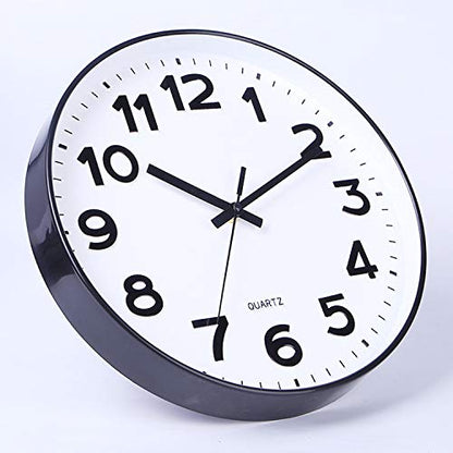 Foraineam 2 Pieces 12-Inch Wall Clock Silent Non Ticking Battery Operated Decorative Quartz Clock for Home Office School
