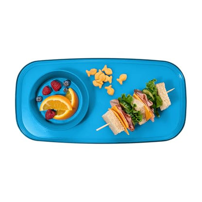 madesmart Dipware Small Reusable Serving Tray for Appetizers and Snacks, Food-Safe Small Appetizer Serving Platter with Removable Dip Bowl, Ocean (Pack of 6) - color: Translucent Ocean, size: Small (Pack of 6)