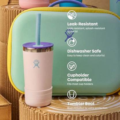 Hydro Flask Kids 12 Oz Tumbler with Lid and Straw for School - Insulated Stainless Steel in Mermaid Green - color: MERMAID GREEN