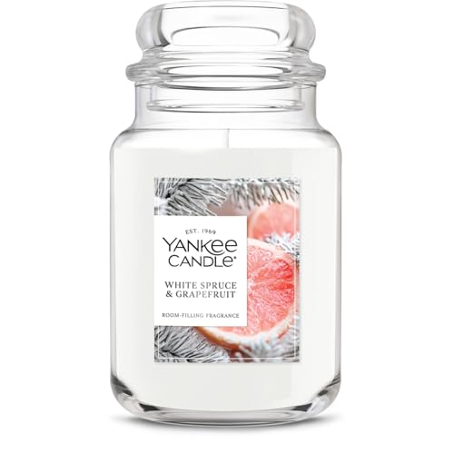 Yankee Candle White Spruce & Grapefruit Scented Candle, 22oz Large Jar with up to 150 Hour Burn Time, Giftable - color: White Spruce & Grapefruit, size: 22 oz