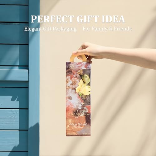 Reed Diffuser Set, 6.7oz Flower Reed Diffuser with Sticks, Neroli Vanilla Essential Oil, Long Lasting Home Fragrance for Bathroom, Bedroom & Shelf Decor, Aesthetic Gift for Women