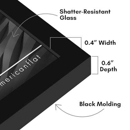 Americanflat 4x4 Picture Frame - Slim Molding - Black | Shatter-resistant glass, wall or tabletop display with included easel, triangle hangers included, secure turn-tab backing - color: Black, size: 4x4