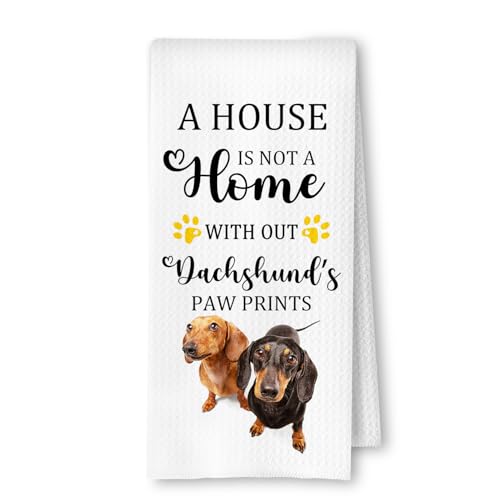Dachshund Kitchen Towels, Dachshund Lover Gifts Hand Towels for Bathroom Decor, Weiner Dog Gifts Dish Tea Towels for Kitchen Decor, Dachshund Gifts for Women Men, Doxie Gifts, 16x24 Inch - color: Dachshund Paw