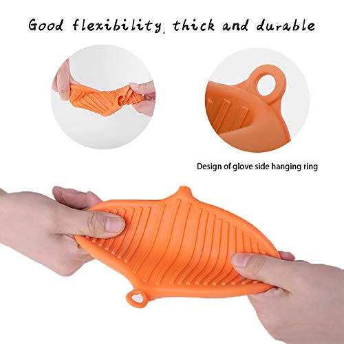 NEPAK 4 Pairs Silicone Cooking Pinch Grips Oven Mitts Potholder for Kitchen Cooking & Baking - size: 4 Pairs
