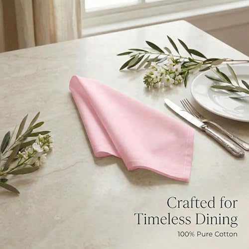 Urban Villa Cloth Napkins Cotton 20x20 (Set of 12) Pink - color: 013 Pink, size: 20" x 20" (Set of 12)