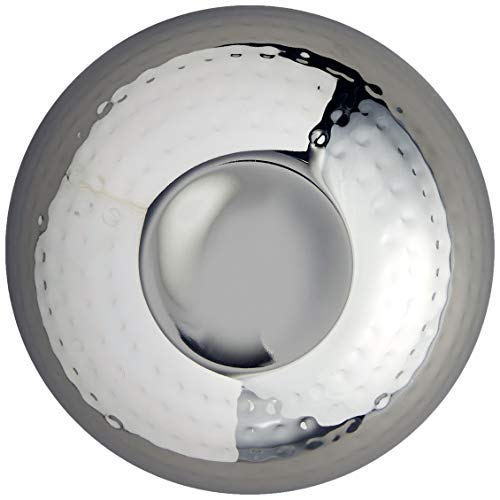 Elegance Hammered 8-Inch Stainless Steel Wave Serving Bowl, Silver, 8" x 8" x 4" - size: 8" x 8" x 4" (Single)