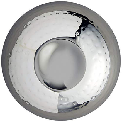 Elegance Hammered 8-Inch Stainless Steel Wave Serving Bowl, Silver, 8" x 8" x 4" - size: 8" x 8" x 4" (Single)