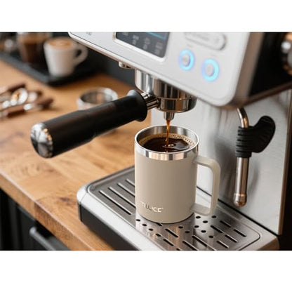 TILUCK 12 oz Insulated Coffee Mug with Lid and Handle | BPA-Free Lid, Double-Wall Vacuum Insulation, Stainless Steel Coffee Cup, Dishwasher Safe Mug for Hot & Cold Drinks, MistyGray - color: Matte MistyGray, size: 12 Ounces