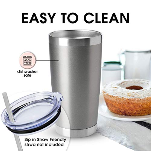 HASLE OUTFITTERS 20oz Tumblers Bulk Stainless Steel Cup with Lid Double Wall Vacuum Insulated Coffee Mug for Cold & Hot Drinks 1 Pack, Grey - color: Grey-A, size: 1 Count (Pack of 1)