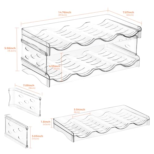 BoxedHome Plastic Water Bottle Organizer and Wine Rack Storage Holder for Inside Cabinet, Kitchen Countertop, Table Top, Pantry, Bars, Cabinets, Fridge - Clear (2 Tier 8 Containers) - size: 2Tier 8Bottles