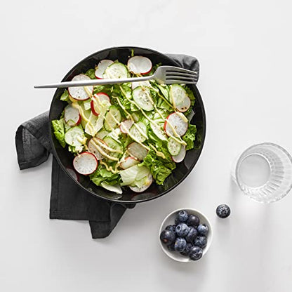 Y YHY Pasta Bowls 30oz, Large Salad Serving Bowls, Shallow Soup Bowls, Porcelain Pasta Bowls Set of 6, Microwave Dishwasher Safe, Black - color: Black, size: 30 oz