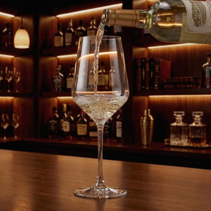 Crystal Wine Glasses Set of 2, 21oz Hand Blown Clear Glass | Long Stem Red White Wine Glass with Pourer and Stopper, Elegant Design in Gift Box for Home Bar, Birthday, Wedding - size: Large